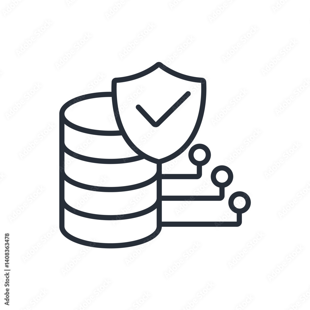 Poster data protection icon. vector.editable stroke.linear style sign for use web design,logo.symbol illust