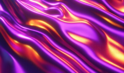 Obraz premium Abstract purple and gold fabric waves, flowing textile background, for design
