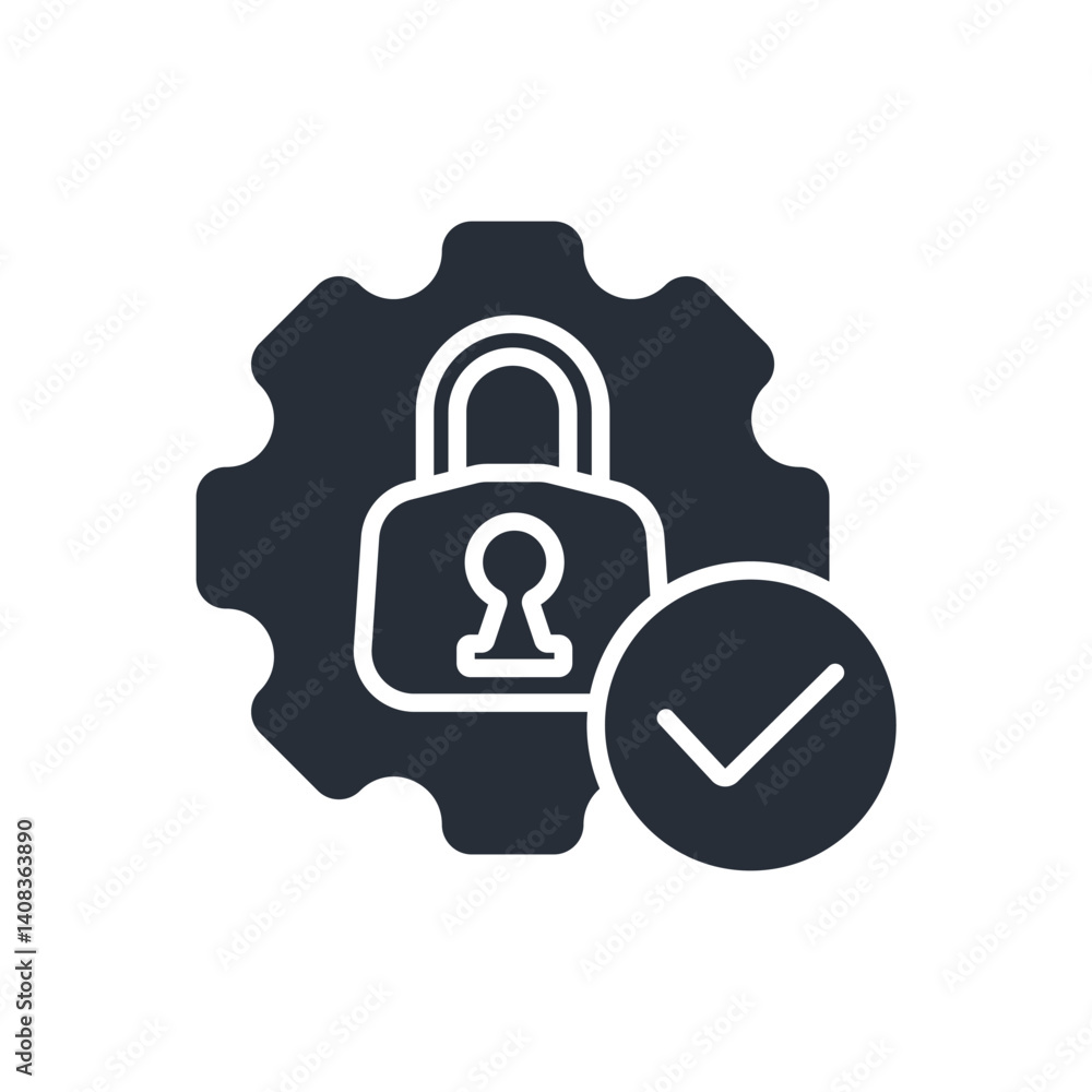 Poster secure access icon. vector.editable stroke.linear style sign for use web design,logo.symbol illustra