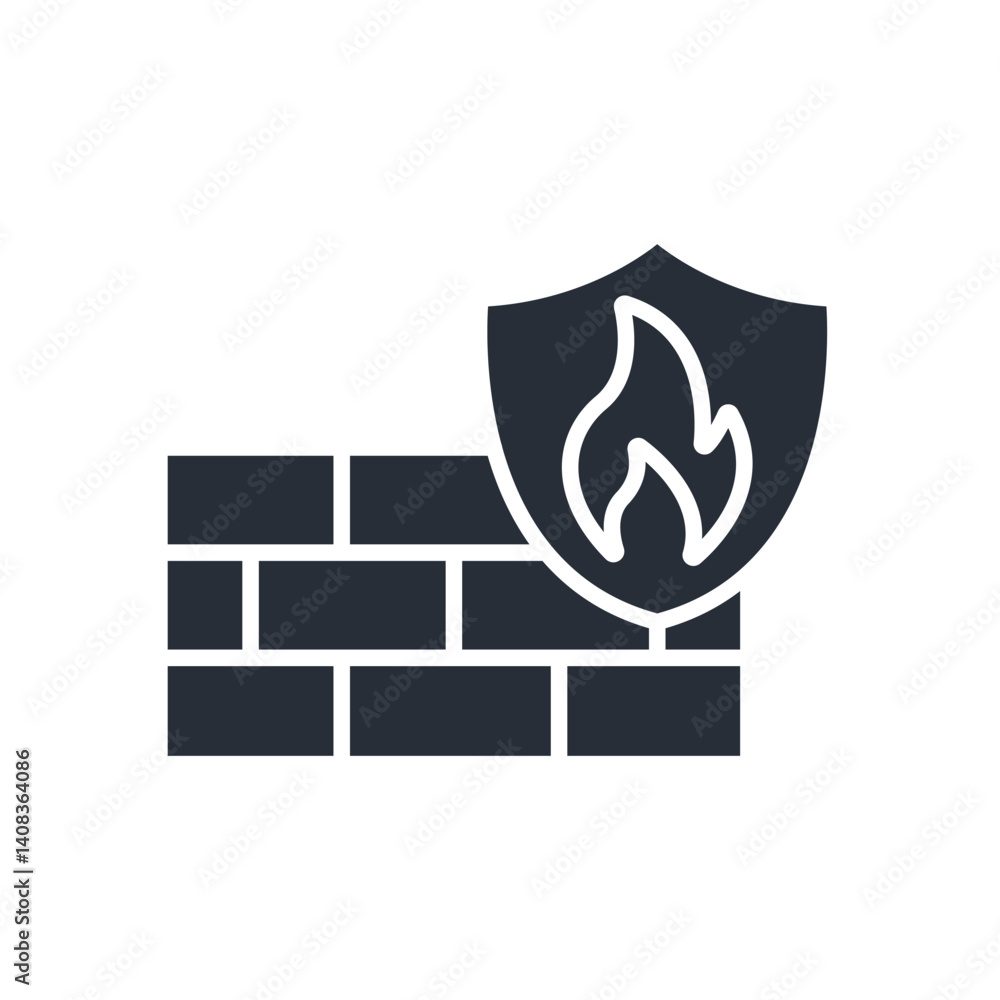 Poster firewall icon. vector.editable stroke.linear style sign for use web design,logo.symbol illustration.