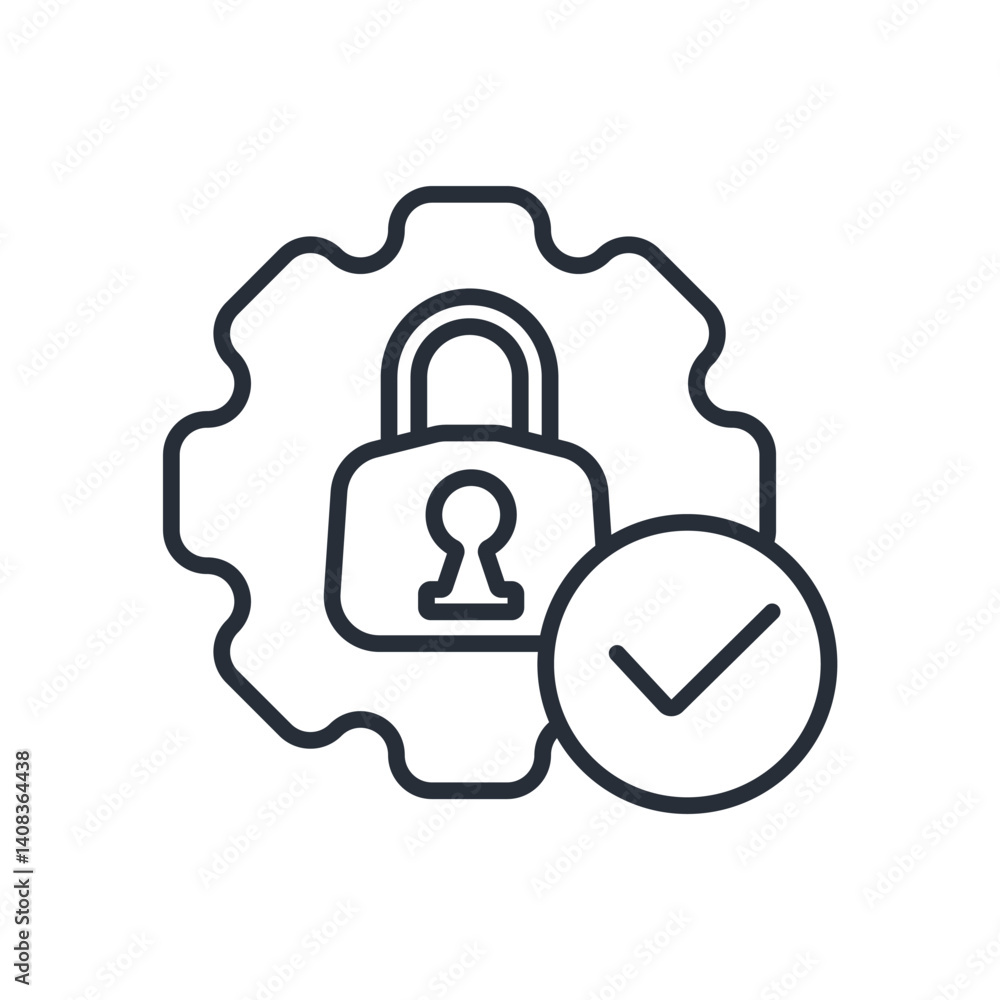 Poster secure access icon. vector.editable stroke.linear style sign for use web design,logo.symbol illustra