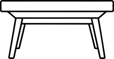  wooden table icon line art illustration 