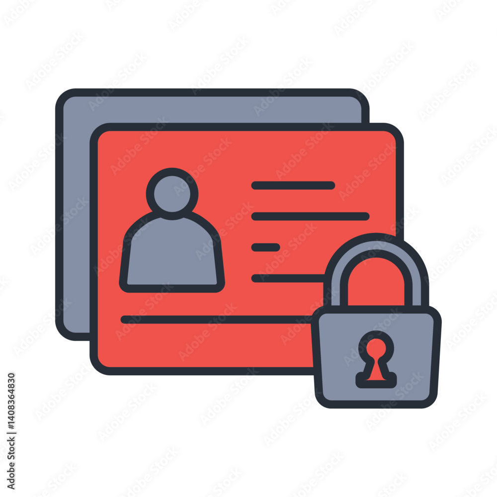 Poster private data icon. vector.editable stroke.linear style sign for use web design,logo.symbol illustrat
