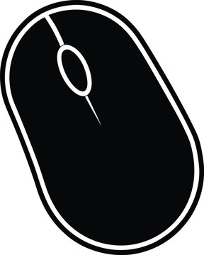 recommend clip art: wireless mouse silhouette on white background
