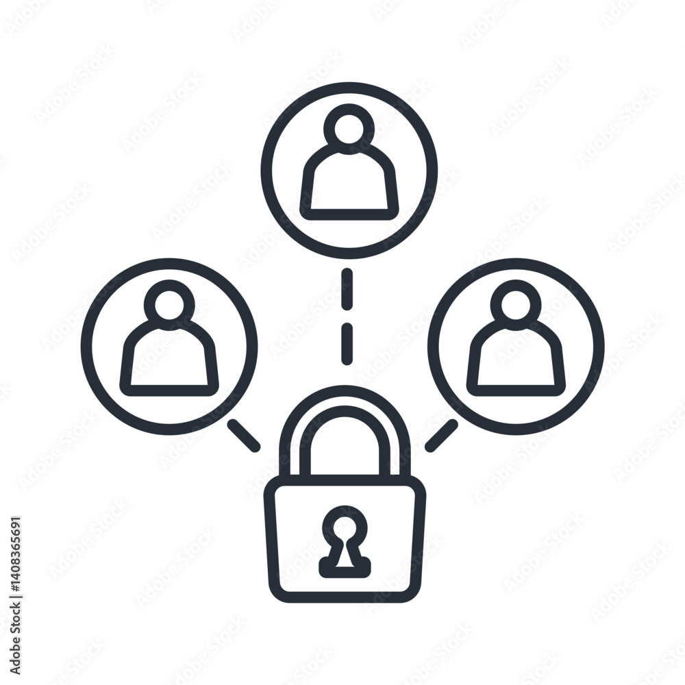 Poster secure network icon. vector.editable stroke.linear style sign for use web design,logo.symbol illustr