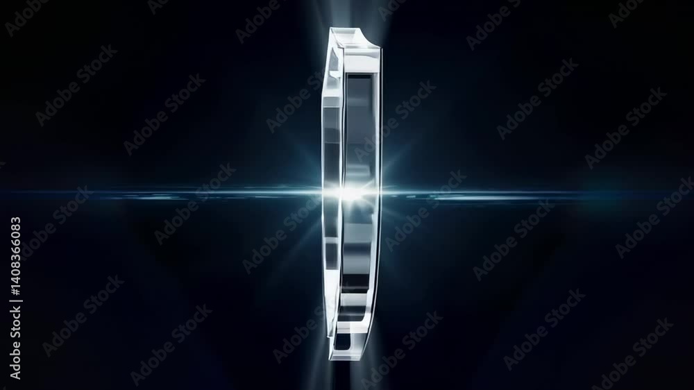 Aufkleber Light rays emanate from various metallic and glass shields, rotating and transforming, representing concepts of protection, security, and data encryption in the digital realm