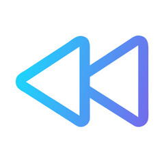 Rewind Button Icon Representing Reverse Playback and Media Control