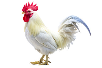 Fototapeta premium White Rooster isolated on white background PNG