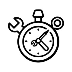 Obraz premium Stopwatch with Tools Icon Representing Time Management and Technical Efficiency