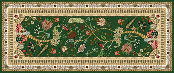 Digital Dupatta Textile design floral flower abstract dupatta with background texture colorful fancy seamless design