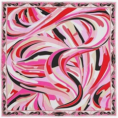 Multi color Pucci inspired composition for scarves and other textile products