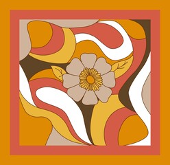 Multi color Pucci inspired composition for scarves and other textile products