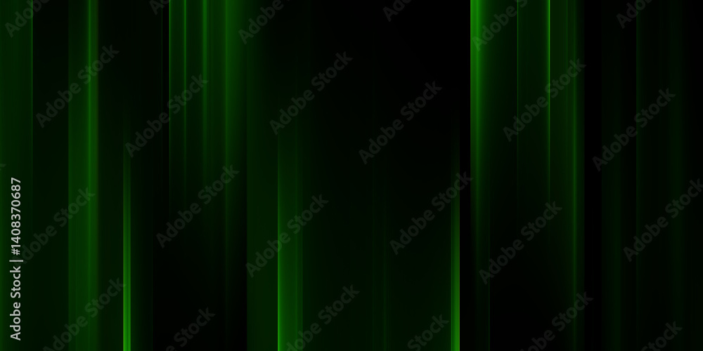Poster abstract dark green background with vertical light streaks, creating a modern and elegant backdrop f