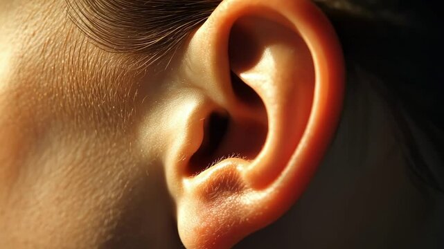 Healthy child ear details, highlighting the importance of regular checkups for early detection of potential hearing problems and ensuring optimal auditory health