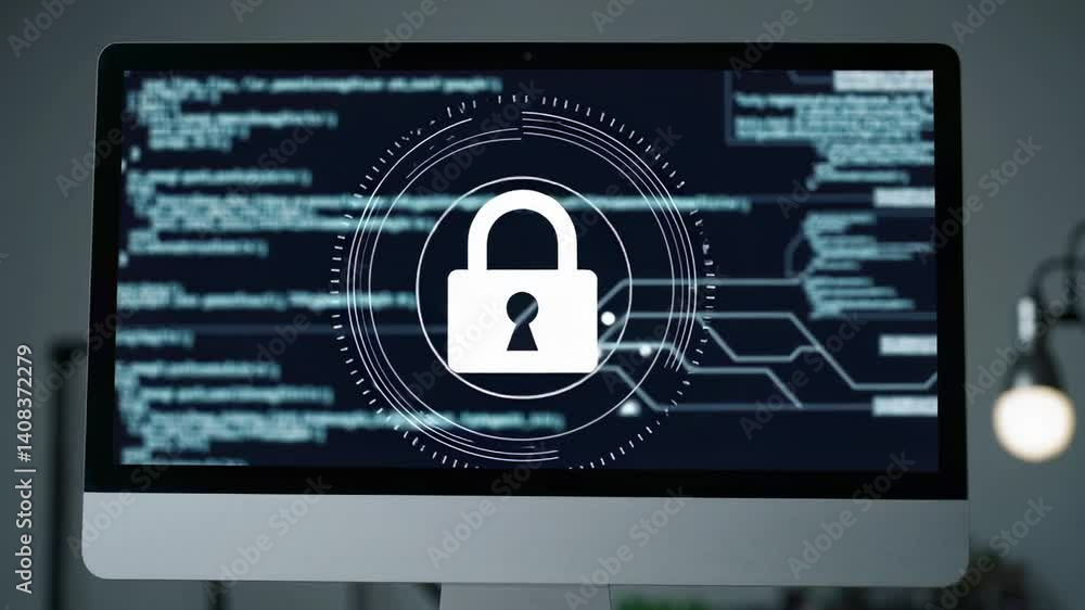 Aufkleber Digital security interface displaying encrypted access code, showcasing robust protection against potential cyber threats and unauthorized system breaches