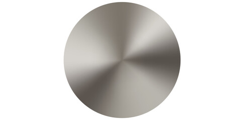 Metallic Glossy Round Embossed Element Flat Style Vector Illustration.	