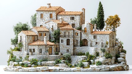 Obraz premium Architectural dream home with multi-level garden terraces high resolution picture