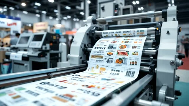 Automated Printing Production: High Speed Label Printing on Industrial Machine