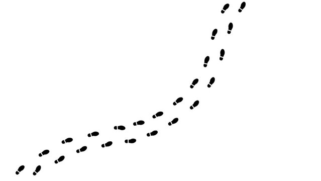 Step footprints paths, vector icon Illustration. isolated on white background