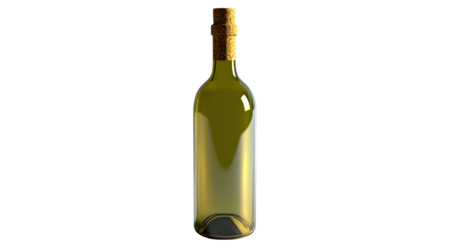 A bottle of wine with a cork stopper isolated on a black background for versatile design use - Powered by Adobe