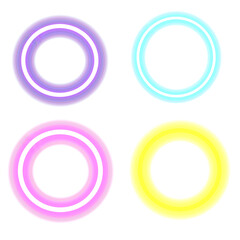 glowing frames circles purple blue yellow pink
