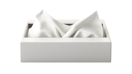 A pristine tissue box with neatly folded tissues ideal for home or office use emphasizing cle
