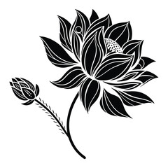 Fototapeta premium Floral & Plant Silhouette Vector illustration