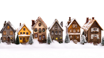 Christmas Village for Holiday Display - Isolated on White Background