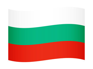 Bulgaria wavy flag illustration. Waving flag of Bulgaria transparation png