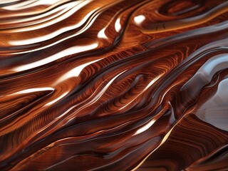A close-up of a rich, polished mahogany wood surface, reflecting light beautifully.