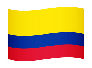 Colombia wavy flag illustration. Waving flag of Colombia transparation png