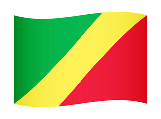 Congo wavy flag illustration. Waving flag of Congo transparation png