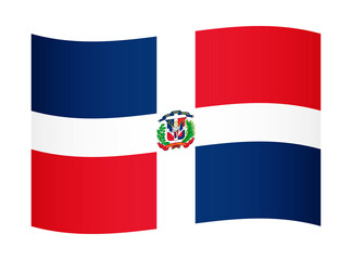 Dominican Republic wavy flag illustration. Waving flag of Dominican Republic transparation png
