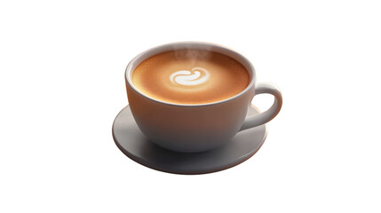 A steaming cup of coffee with latte art perfect for morning routines and cozy moments