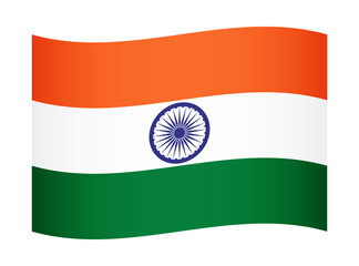 India wavy flag illustration. Waving flag of India transparation png
