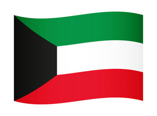 Kuwait wavy flag illustration. Waving flag of Kuwait transparation png