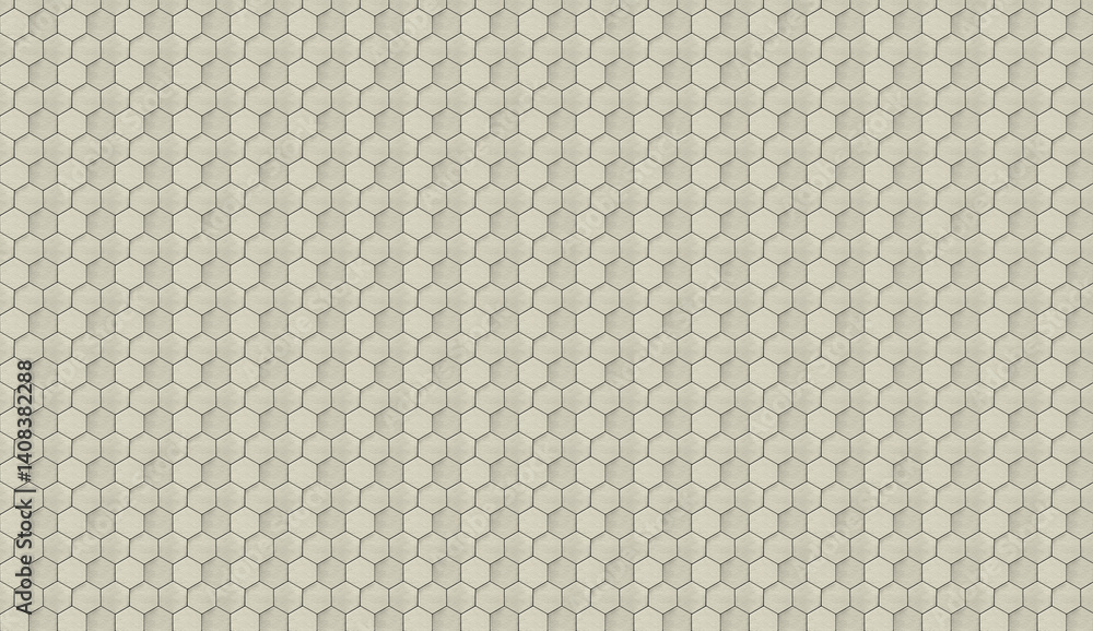 Poster honeycomb pattern repeating seamlessly, presenting geometric texture with clean lines and symmetrica