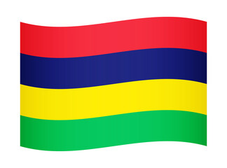Mauritius wavy flag illustration. Waving flag of Mauritius transparation png