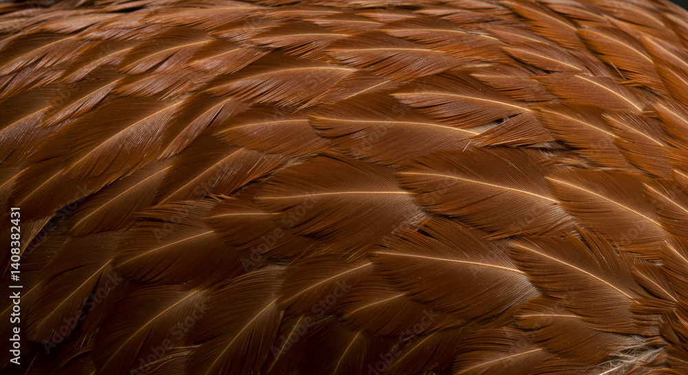Poster detailed close up of bronzed feathers showing texture and patterns