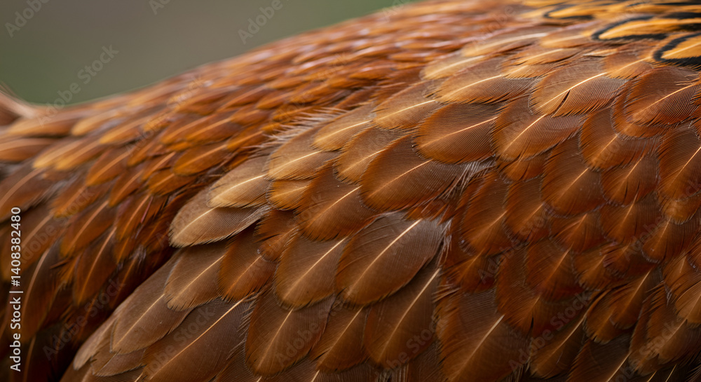 Poster intricate detail of brown feathers close up pattern texture design