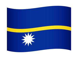 Nauru wavy flag illustration. Waving flag of Nauru transparation png