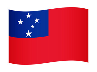 Samoa wavy flag illustration. Waving flag of Samoa transparation png