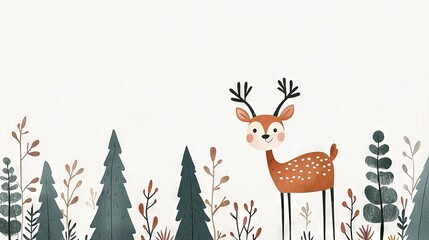 Fototapeta premium Deer standing amidst trees