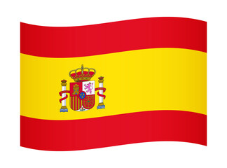 Spain wavy flag illustration. Waving flag of Spain transparation png