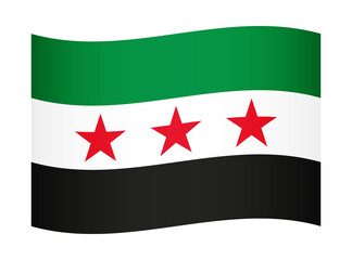 Syria wavy flag illustration. Waving flag of Syria transparation png