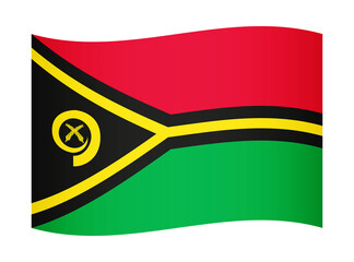 Vanuatu wavy flag illustration. Waving flag of Vanuatu transparation png