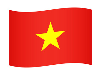 Vietnam wavy flag illustration. Waving flag of Vietnam transparation png