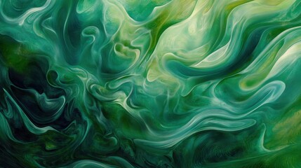 Obraz premium Full frame of green colored abstract futuristic waves