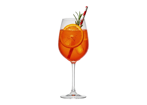vibrant aperol spritz with rosemary
