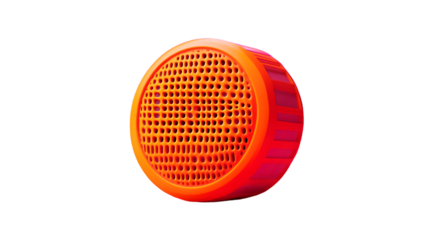 Compact Portable Speaker with Vibrant Orange Design and Sleek Grille Pattern for Modern Audio S